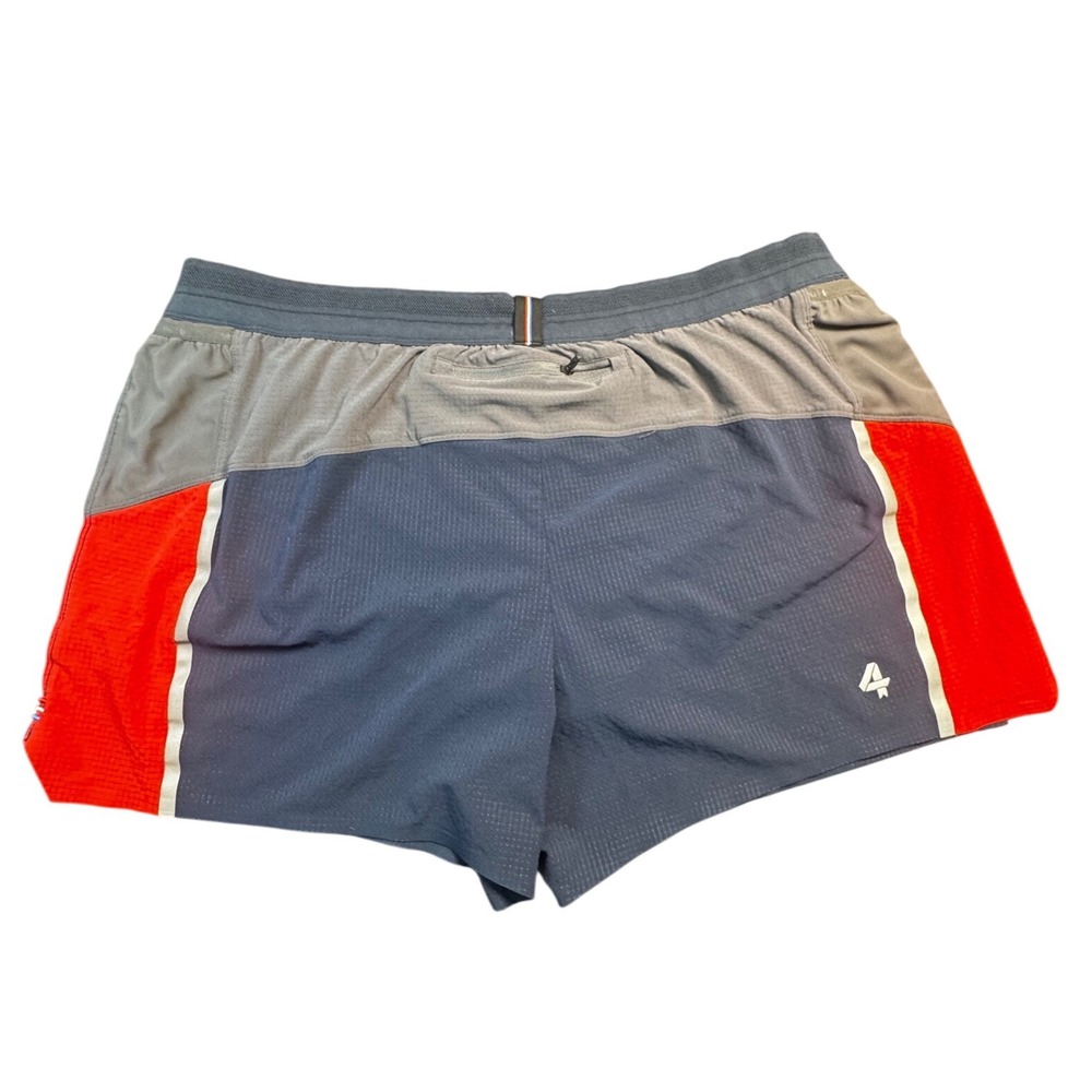 FOURLAPS Men's XXL Running Shorts Navy‎ Gray Red Lined Athletic Training Gym